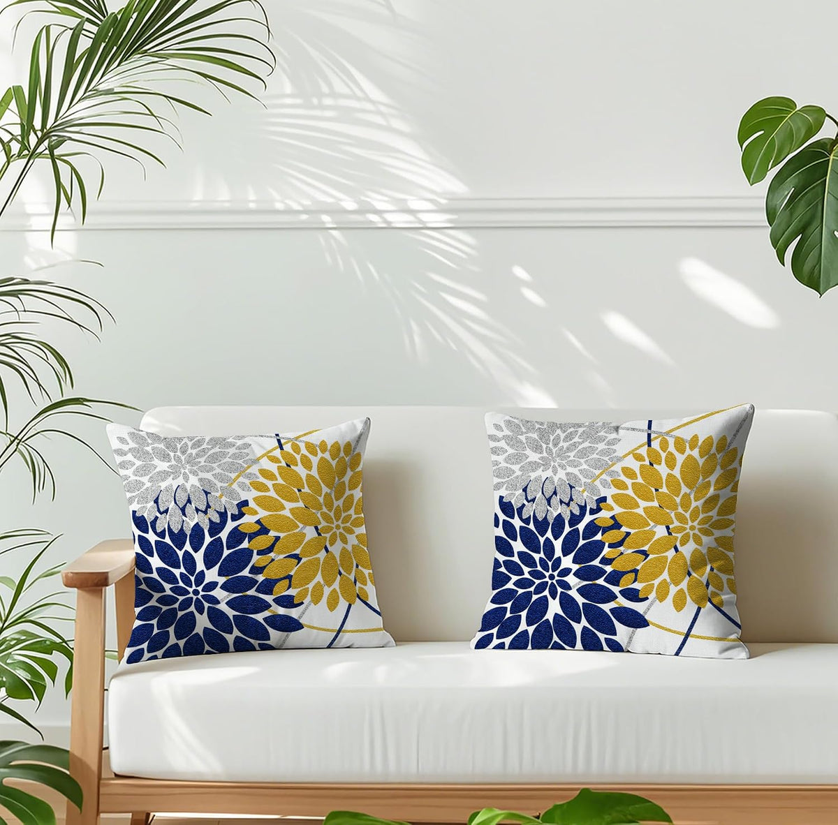 Decorative Throw Pillow Covers - Set of 2 Farmhouse Cushion Covers