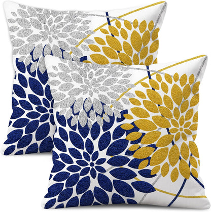 Decorative Throw Pillow Covers - Set of 2 Farmhouse Cushion Covers
