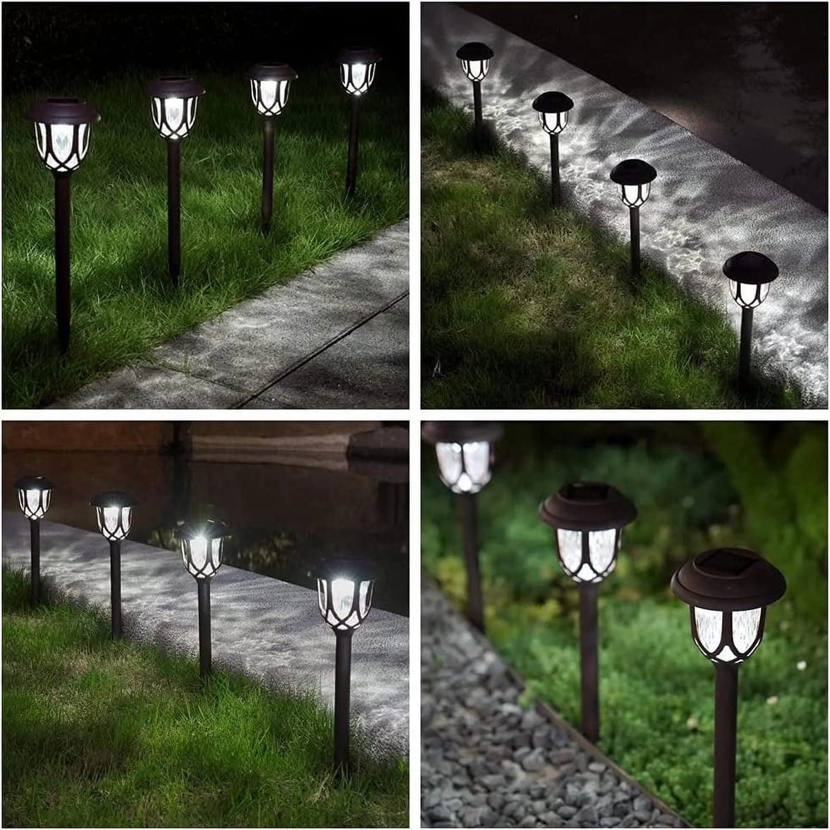 Solar Pathway Lights - 10-Pack Outdoor Garden Walkway Lights