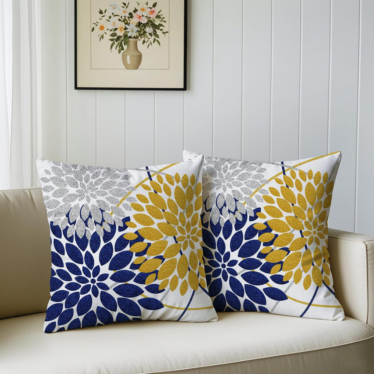 Decorative Throw Pillow Covers - Set of 2 Farmhouse Cushion Covers