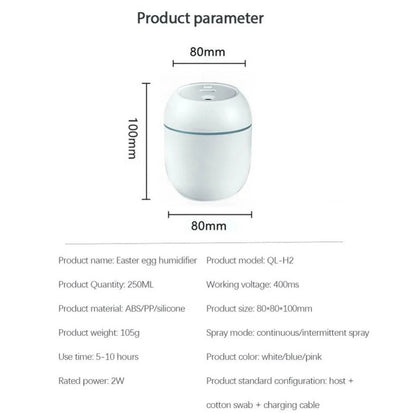 Cool Mist Humidifier with LED Light - Quiet Bedroom Air Humidifier