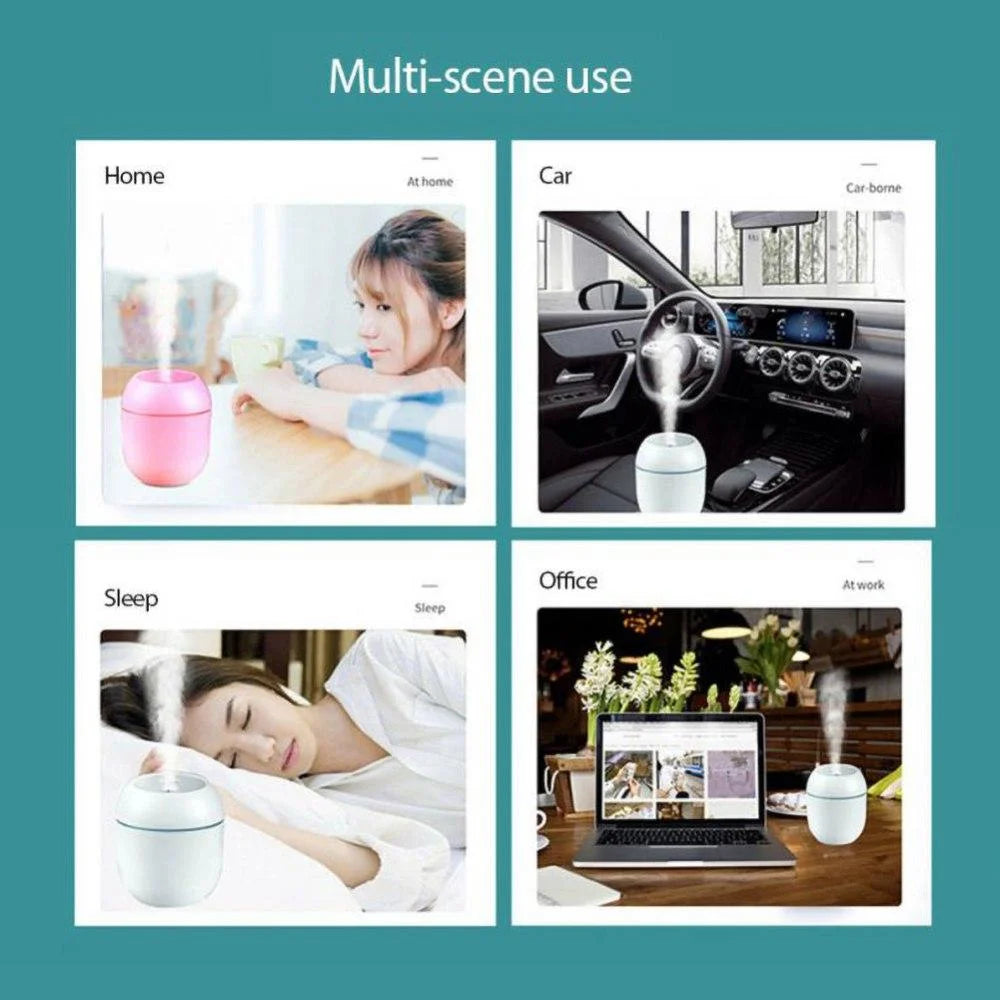 Cool Mist Humidifier with LED Light - Quiet Bedroom Air Humidifier